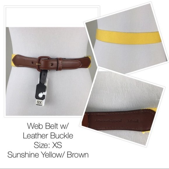 NEW American Apparel Size XS Web Leather Belt - Picture 2 of 5